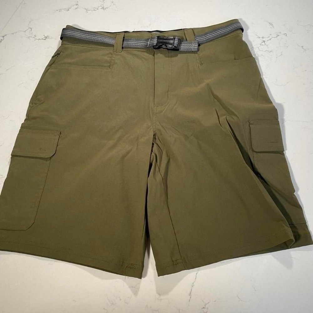 Orvis Cargo Hiking‎ Shorts Mens 32 Olive Green Built In Belt Utility Outdoor